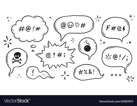 Swear word speech bubble set curse rude Royalty Free Vector