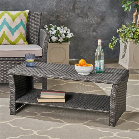 Wicker Glass Patio Coffee Table at Lucinda Bryan blog