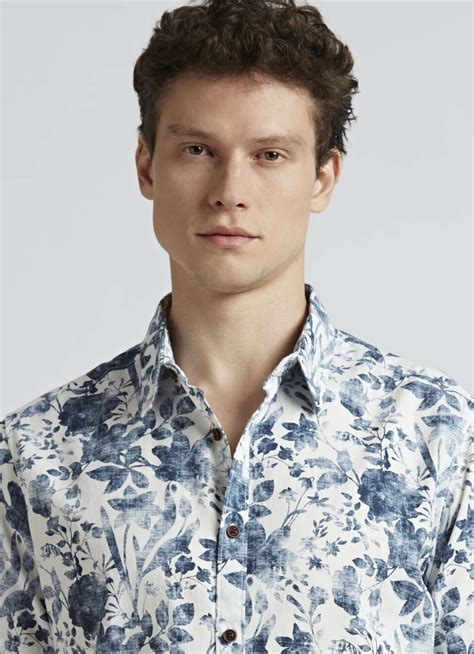 Blue Floral Print Short Sleeve Shirt | Pepe Jeans India