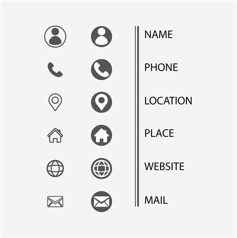 Business Card Symbols 的图像结果