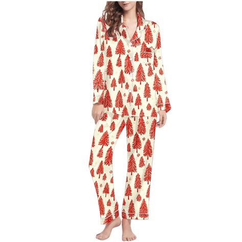 Tnhcen Women's Christmas Pajama Sets 2-Piece Plus Size Sleepwear Long ...