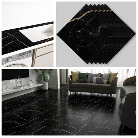 Black Vinyl Floor Tiles