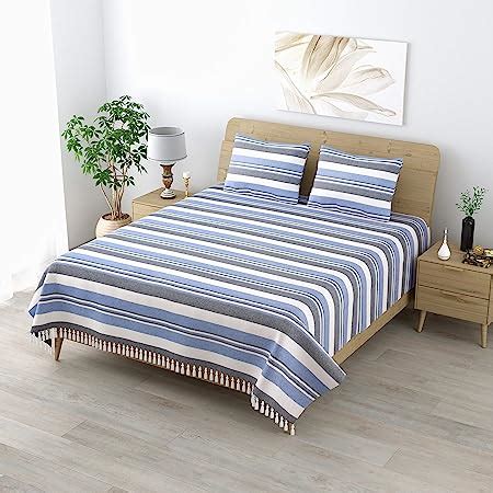 Värde Kerala Handloom Cotton Bedsheet for Double Bed with 2 Pillow ...