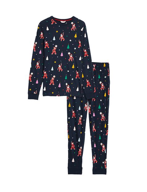 Buy Men's Disco Santa Family Christmas Pyjama Set at Marks & Spencer