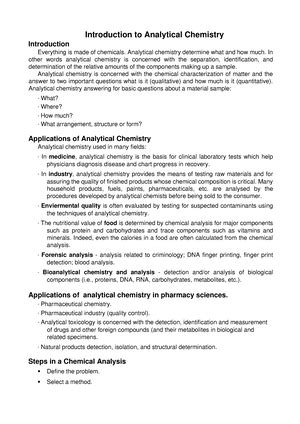 Introduction TO Analytical Chemistry - INTRODUCTION TO ANALYTICAL ...