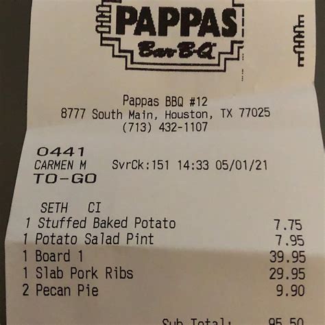 PAPPAS BAR-B-Q, Houston - 8777 South Main - Menu, Prices & Restaurant ...