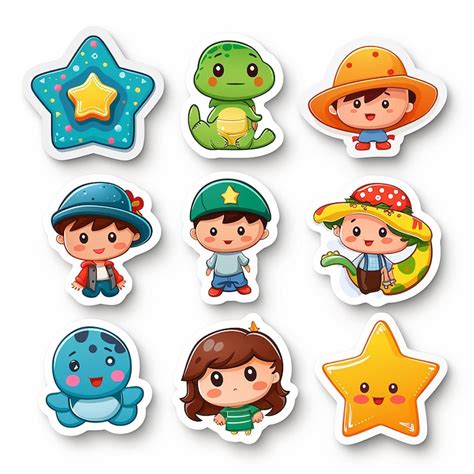 Cartoon sticker kids Images - Free Download on Freepik