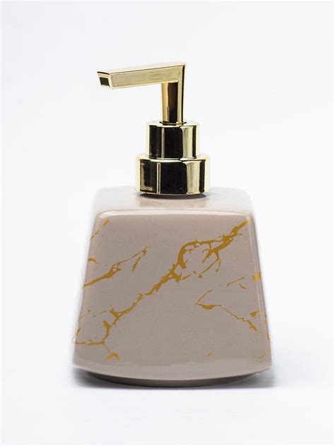 Brown Ceramic Soap Dispenser - Stone Finish, Bath Accessories ...