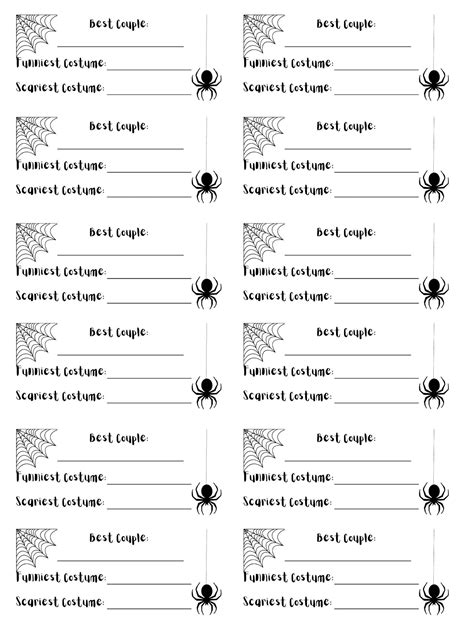 Downloadable Halloween Costume Contest Voting Cards, Printable Costume ...