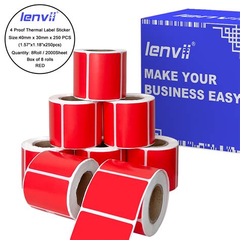RED Color Thermal Label Sticker Customized size | LENVII color label ...