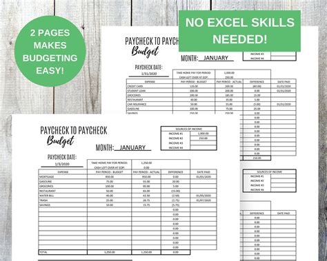 Buy Biweekly Budget Template, Paycheck Budget, Budget Printable ...