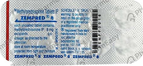 Zempred 8 MG Tablet (10): Uses, Side Effects, Price & Dosage | PharmEasy