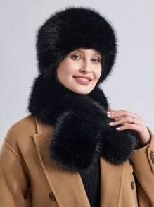 Scarf&Hat Women's Hat for Winter with Stretch Cossack Style White Warm ...