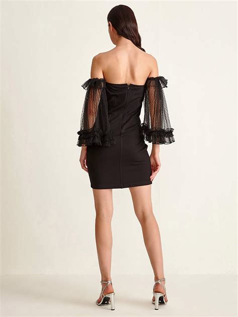 Black Mesh Mini Dress