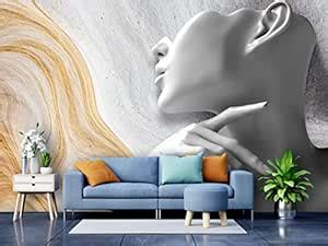 999STORE Designer Beautiful 3D Lady Half face Wallpapers for Bedroom ...