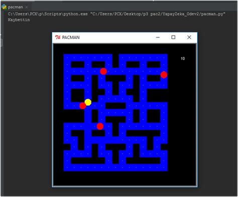 Pacman Program Code Python 的图像结果
