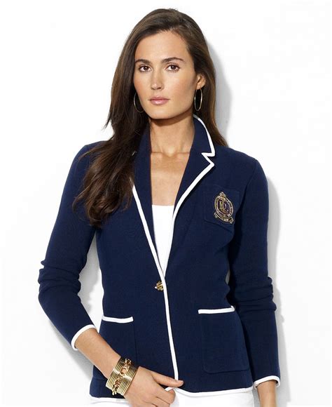 Lauren Ralph Lauren Jacket, Trimmed Embroidered Blazer - Jackets ...