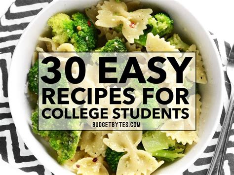 30 Easy Recipes for College Students (Budget Bytes) | Student recipes ...