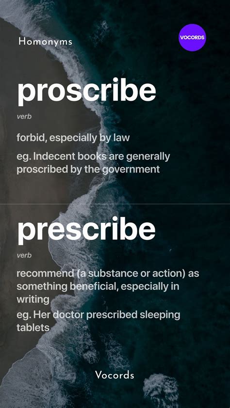 Homonyms | Vocords | English words, Learn english words, English word book