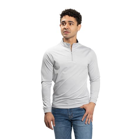 Performance Quarter Zips, Light Grey | Peter Manning NYC