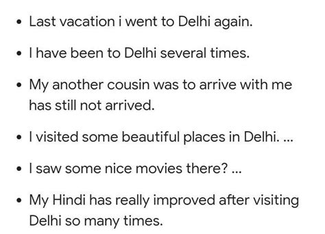 10 sentences about what you did during last vacation using simple past ...