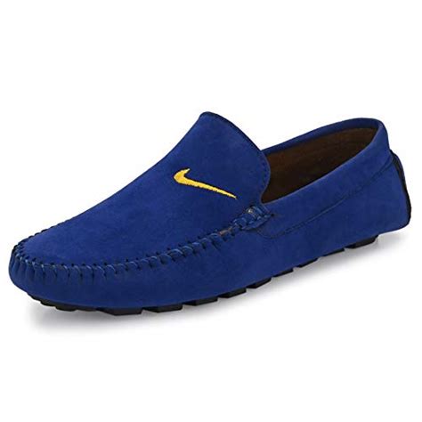 Buy Tapps® Men's Dark Blue Suede Leather Loafer Shoes (8) at Amazon.in