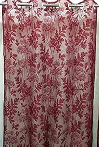 Buy Neymo Imported Floral Design Net Tissue Curtains 4 x 5 Feet Window ...