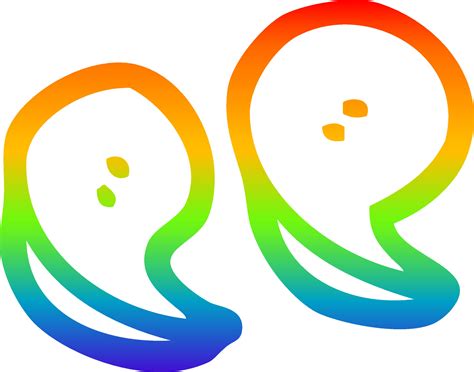 rainbow gradient line drawing cartoon quotation marks 12029207 Vector ...