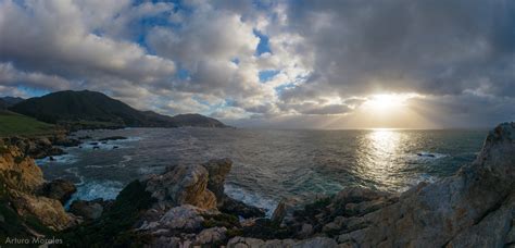 Sunshine breaking through the clouds. Rocky Point, Big Sur, California ...