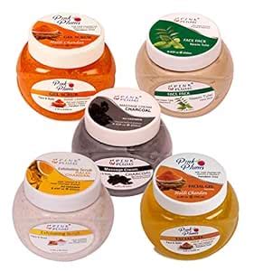 PINK PLUMS Glowing Haldi Chandan Gel Scrub, Neem-Tulsi Face Pack ...