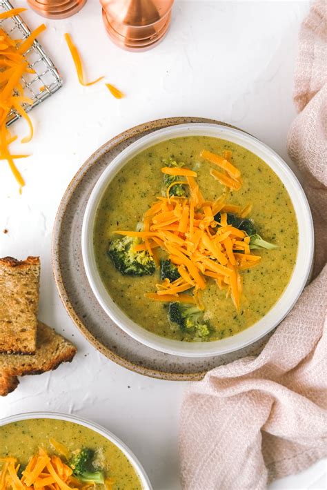 One-Pot Healthy Broccoli Cheddar Soup (high protein!) - Cooking in my Genes