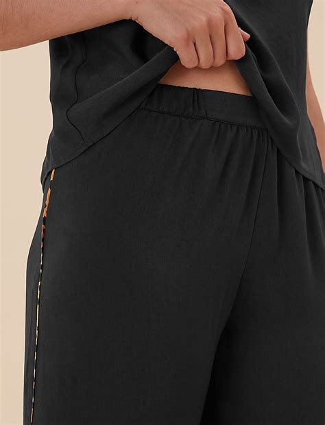 Buy Satin Printed Three Piece Pyjama Set at Marks & Spencer