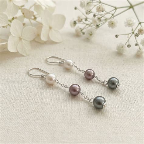 Mist and Mauve: Pearl Drop Earrings – AashirsLifestyle