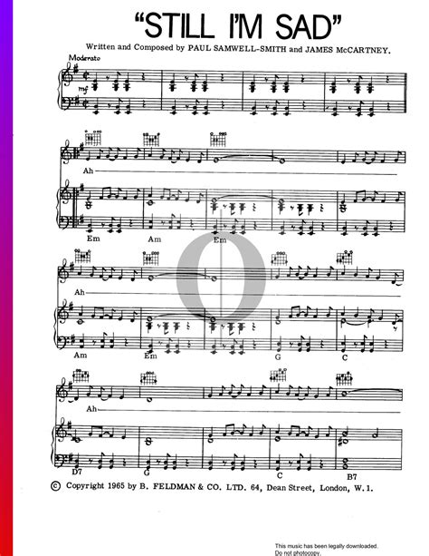Still I'm Sad (The Yardbirds) Piano Sheet Music - OKTAV