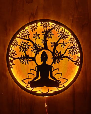 EU (ॐ) OM Metal Wall Art Hanging with LED for Home, Temple, Mandir ...