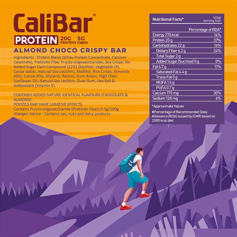 Calibar Protein Almond Choco Crispy Bar, 65 gm Price, Uses, Side ...