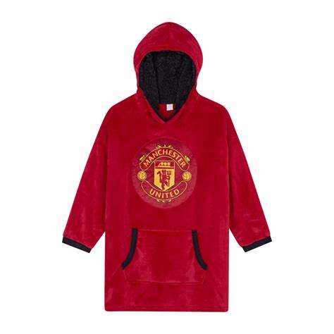 Manchester United F.C Boys Hoodie, Oversized Hooded Lounge Gown, One ...