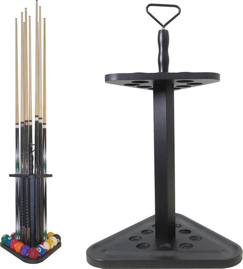 Amazon.com: JAYOBGO Pool Cue Rack Floor Stand | Wood Billiard Stick ...