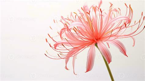 Photo of beautiful Spider Lily flower isolated on white background ...
