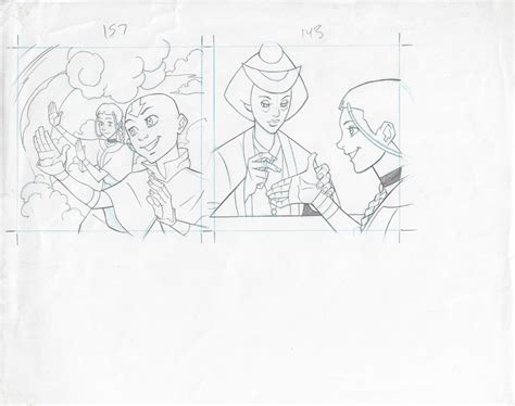 Avatar the Last Airbender trading card art 157 143 Aang Katara by Ryan ...