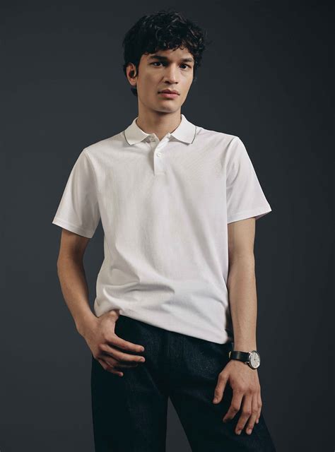 Buy Imperial White Cotton Embroidered Polo | Casual White Solid Polo ...
