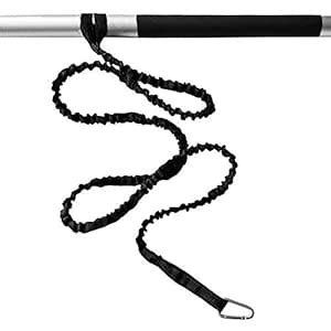 Kayak Paddle Leash Black, Adjustable Kayak Rod Leash with Carabiner for ...