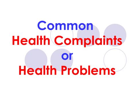 Common Health Complaints ESL | PPT