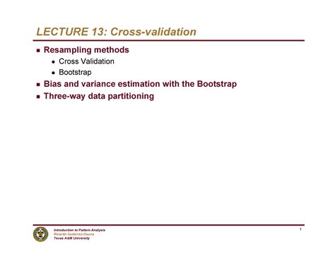 Cross validation - .., x N } from the distribution G n These examples ...