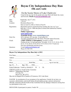 Fillable Online Bindependencedayrun2012bdocx revised - RunMichigancom ...