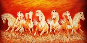 lucky seven horses running at sunrise ll 7 horse vastu poster in vinyl ...