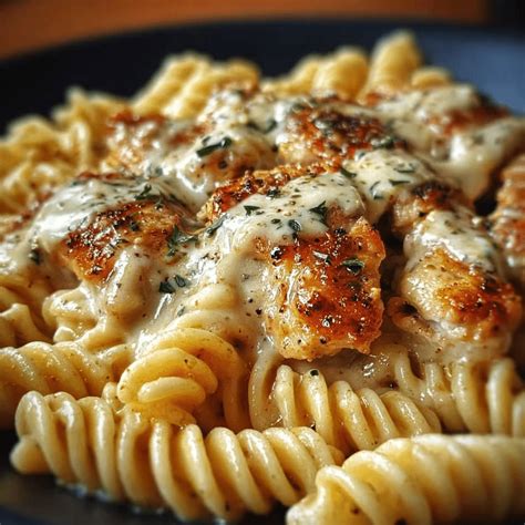 Creamy Garlic Butter Chicken & Rotini in Parmesan Sauce Recipe