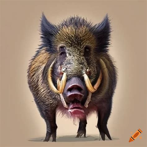 Tusk of a wild boar on Craiyon