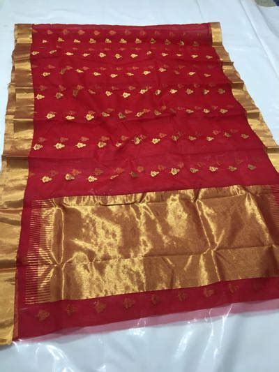Sycamore Color Organza Chanderi Katan Silk Saree - Authentic Chanderi ...