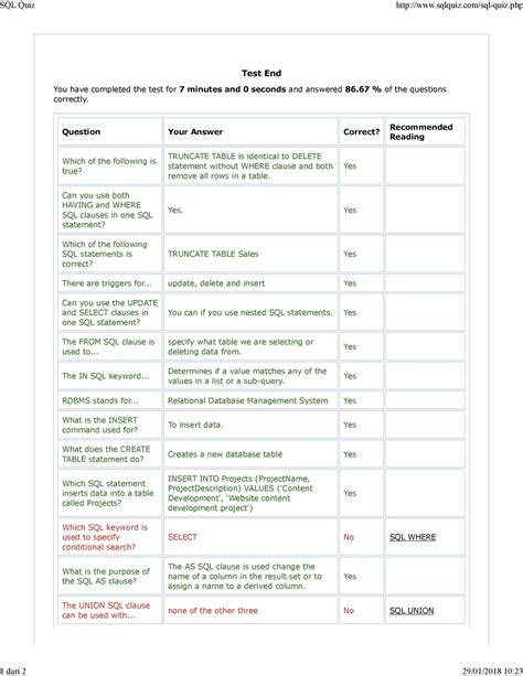 SQL Online Quizzes 的图像结果